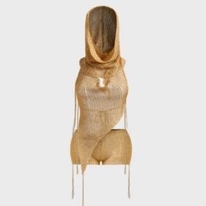 3 piece gold knit set